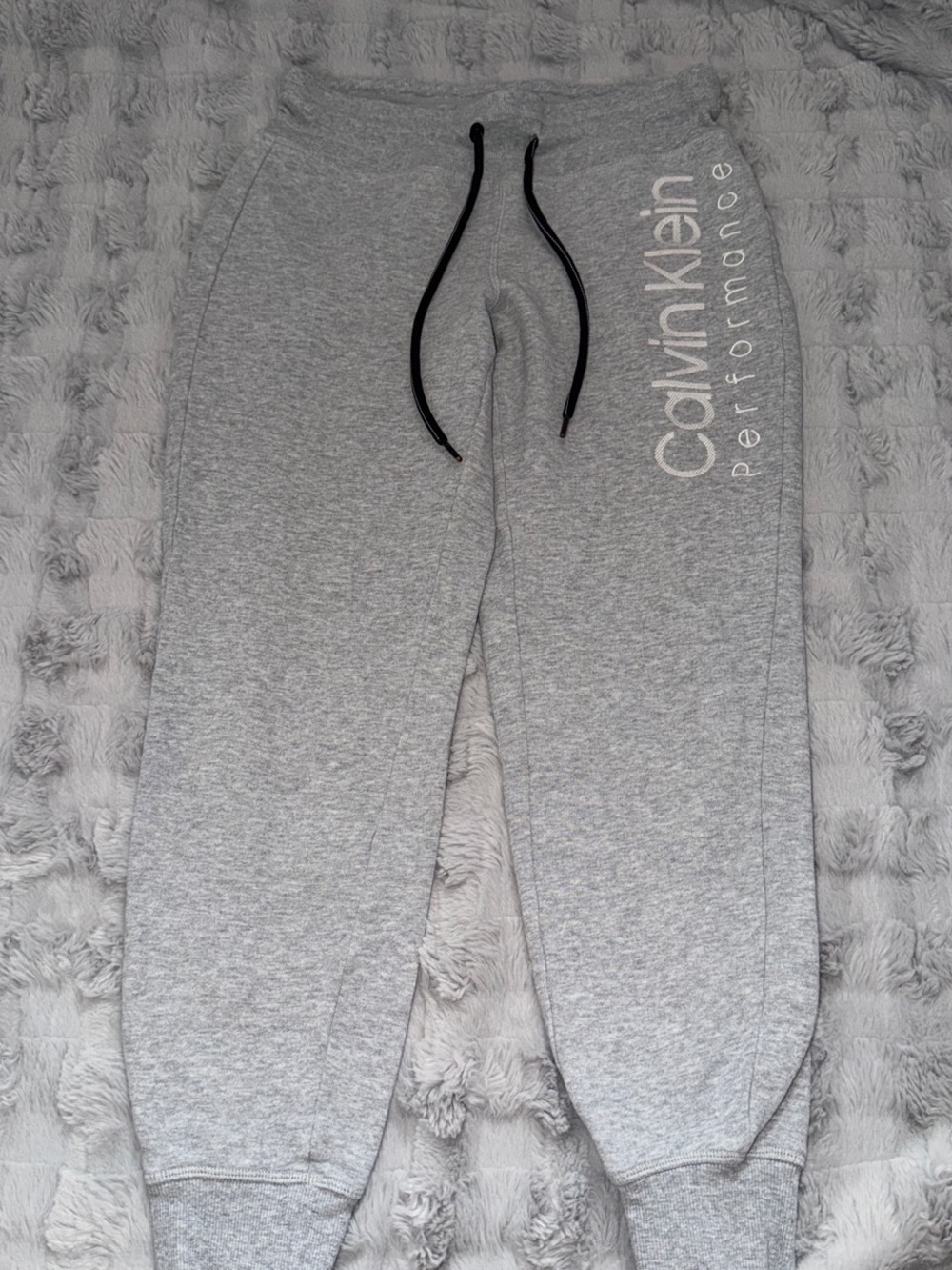 Calvin Klein Light Gray Sweat Joggers with Black Drawstring